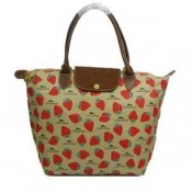 Longchamp soldes sortie Sacs A Main La Pliage Fraise Beige